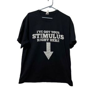 Port‎ & Company Shirt Men XL Black Cotton Stimulus Lightweight Casual Crew Neck